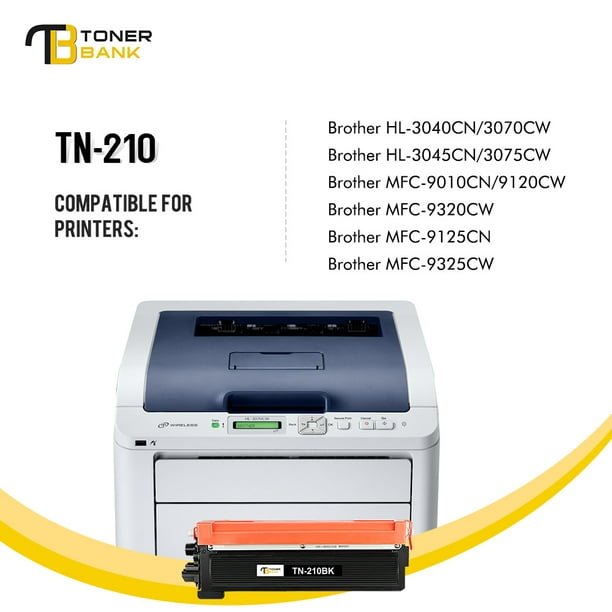 Toner Bank 1-Pack Compatible Toner Cartridge for Brother TN-210BK HL-3040CN 3070CW 3045CN 3075CW MFC-9010CN 9320CW 9125CN 9325C Black - Walmart.com