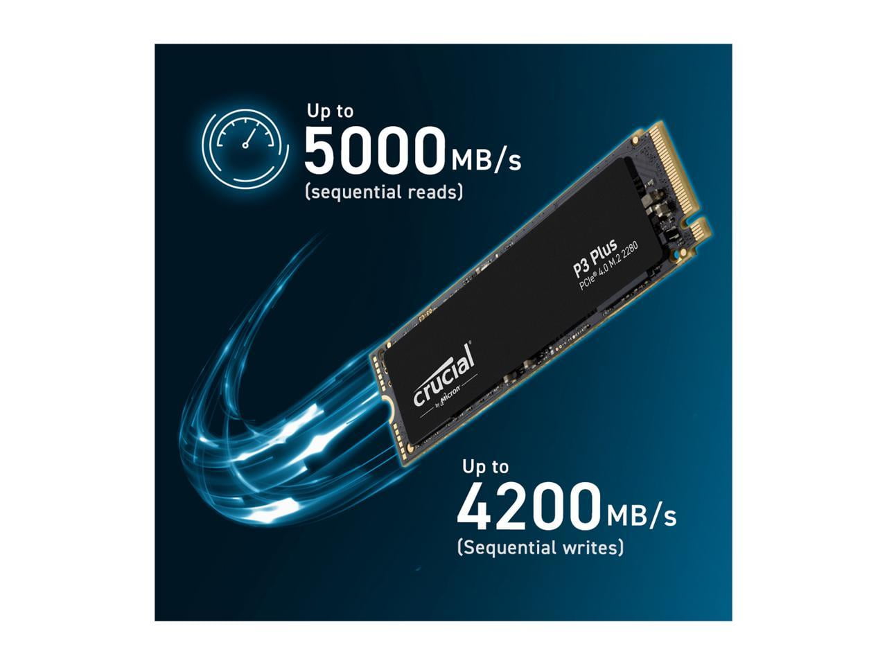 Crucial P3 Plus 2TB PCIe 4.0 3D NAND NVMe M.2 SSD, up to 5000MB/s -  CT2000P3PSSD8