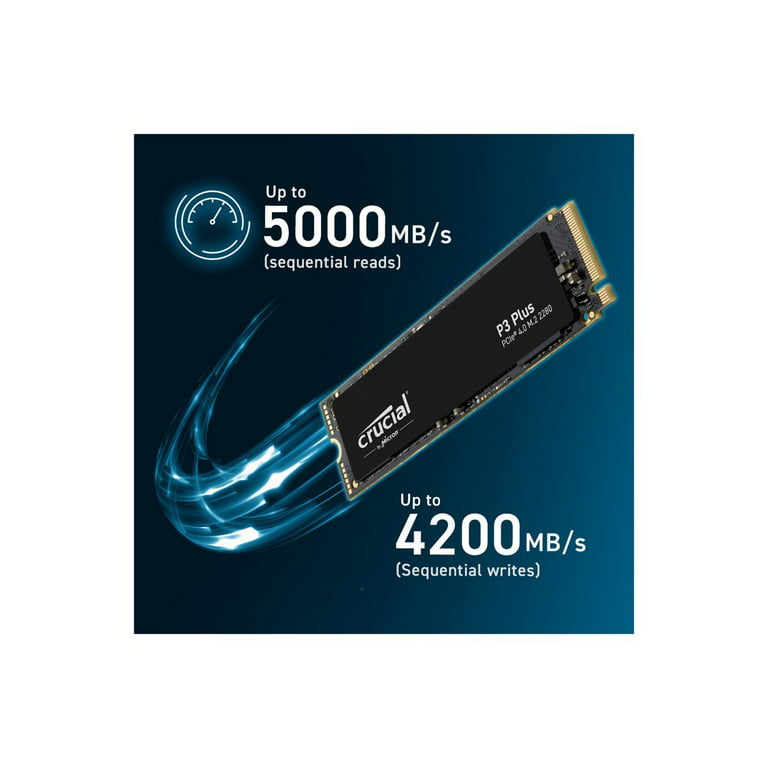 Crucial P3 Plus 1TB PCIe Gen4 3D NAND NVMe M.2 SSD, up to 5000MB/s -  CT1000P3PSSD8