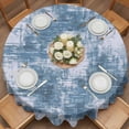 thumbnail image 2 of Blue Round Tablecloth 60 inches Modern Abstract Gradient Blue Geometric Texture Waterproof Oil-Proof Table Cloth Round Table Cover for Holiday Party Picnic Dinner Decor Indoor and Outdoor Use, 2 of 9