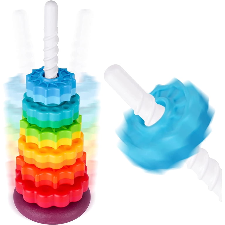 Nitoy Rainbow Tower Spinning Stacking Toy, 6 Discs photo 3