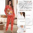 thumbnail image 6 of DISNIMO Women's 2 Piece Lounge Sets Capybara Snowflake Printed Long-Sleeve Pajama Sets with Pocket Button Down Sleepwear with Matching Long Pants Christmas Loungewear Nightwear, 6 of 7