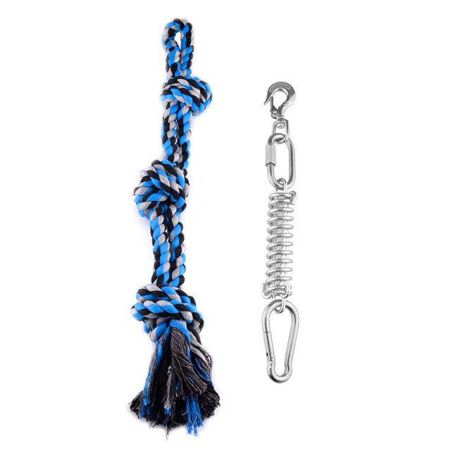 stanreset Spring Pole Dog Rope Toy Dog Tug of War Toy Outdoor Hanging Exercise Rope for Pet