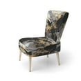 thumbnail image 3 of Designart "Fluid Fusion in Gold and Grey I" Gold Abstract Upholstered Accent Chair - Modern Arm Chair For Living Room, 3 of 5