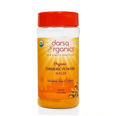 Darsa Organics Organic Turmeric Powder, 7 oz  USDA Certified Turmeric Root Powder Organic | Haldi Powder Organic Curcumin Powder