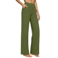 thumbnail image 2 of Womens Pants Casual Loose Cotton-Linen Wide Leg Drawstring Elastic Waist Solid Color Pockets Long Pants, 2 of 8