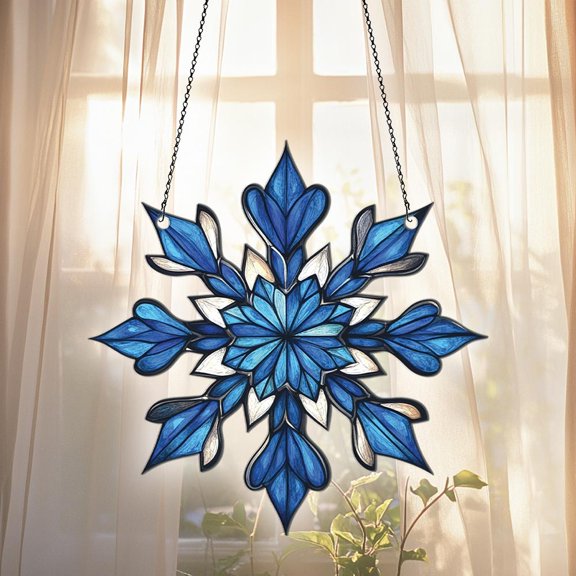 Snowflake Acrylic Suncatcher Window Hanging, Snowflake Ornaments, Snowflake Decor, Snowflake Gifts For Women Men, Gift For Snowflake Lovers