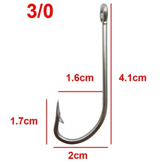 100pcs/lot Stainless Steel Fishing Hook Long Shank Saltwater Hooks For Fishing Accessories 34007 Size 1/0-10/0