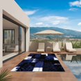 thumbnail image 3 of Navy Blue Black Outdoor Rug for Patio/Deck/Porch, Non-Slip Large Area Rug 6 x 9 Ft, Modern Abstract Art Botanical Indoor Outdoor Rugs Washable Area Rugs, Reversible Camping Rug Carpet Runner, 3 of 8