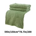 thumbnail image 2 of Djunllk Throw Blanket - Green Microfiber Ultimate Cozy Soft Blanket, Breathable Fluffy Blanket All Season Use, 59.0" x 78.7", 2 of 6