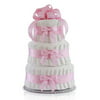 Classic Pastel Baby Shower Diaper Cake (3 Tier, Pink)