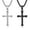 Silver & Black Set, variant on Stainless Steel Cross Pendant Necklace for Men, 24" Chain, Religious Jewelry Gift Set