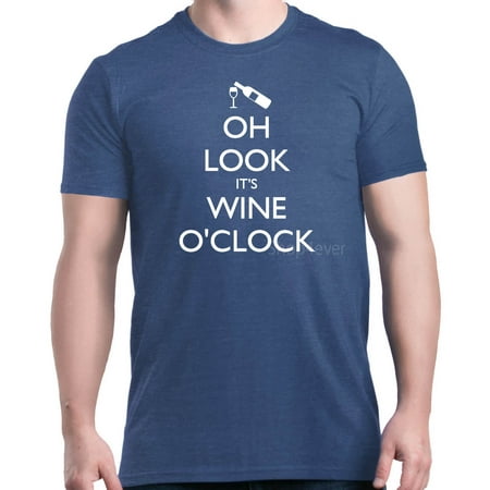 - Shop4Ever Men's Oh Look It's Wine O'Clock Funny Wino Graphic T-shirt