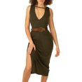 thumbnail image 1 of Sunloudy Vestido sin mangas para mujer con decoración hueca, ropa de verano de versión dividida de color sólido Sunloudy moda, 1 of 9