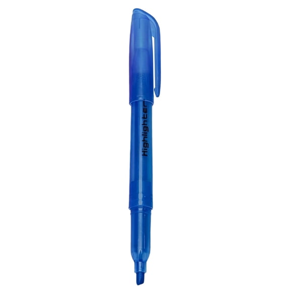 HWHCGZ Blue Line Fluorescent Highlighter Pen | 10mL Chisel-Tip Long-Length Marker with Pen Clip, Neon Clear View Bright Quick Dry for Note Taking & Studying, 1PC
