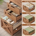 thumbnail image 4 of 67" L Shaped Computer Desk with 3 Drawers and Storage Shelves, Farmhouse Corner Office Desk, Home Office Desk, 4 of 7