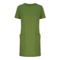 thumbnail image 5 of ShomPort Women's Casual T-Shirt Dresses with Pockets Summer Loose Round Neck Short Sleeve Mini Dresses, 5 of 7