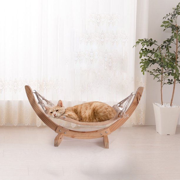snorda Wood Cat Hammock Soft Plush Cat Bed Attractive And Sturdy Perch US Stock - Walmart.com ...