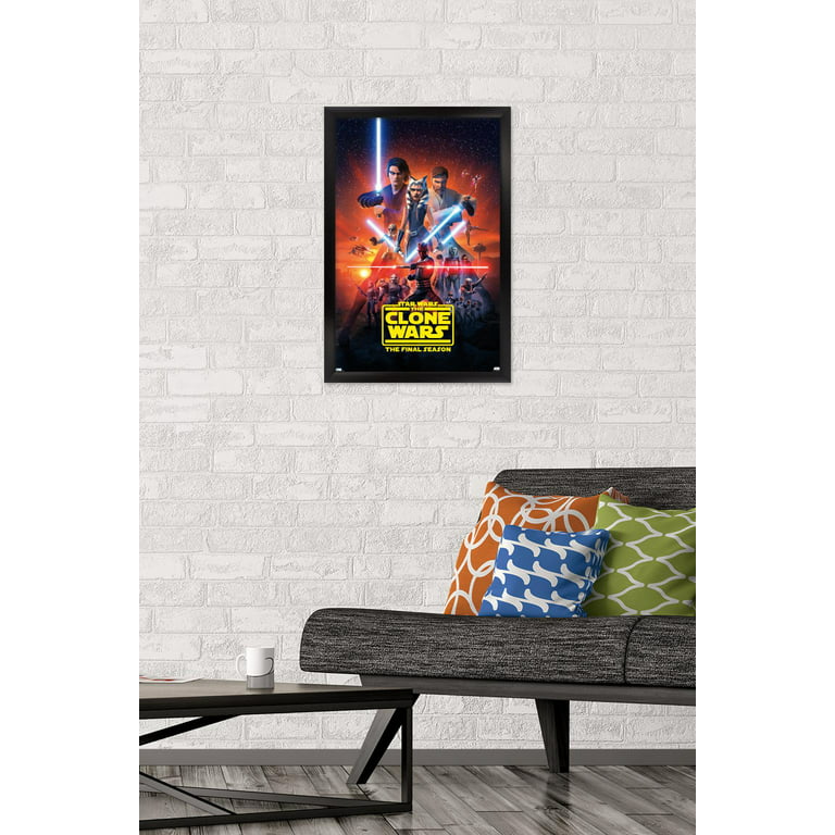 Star Wars: The Clone Wars - Season 7 Key Art Wall Poster, 14.725 x  22.375, Framed 