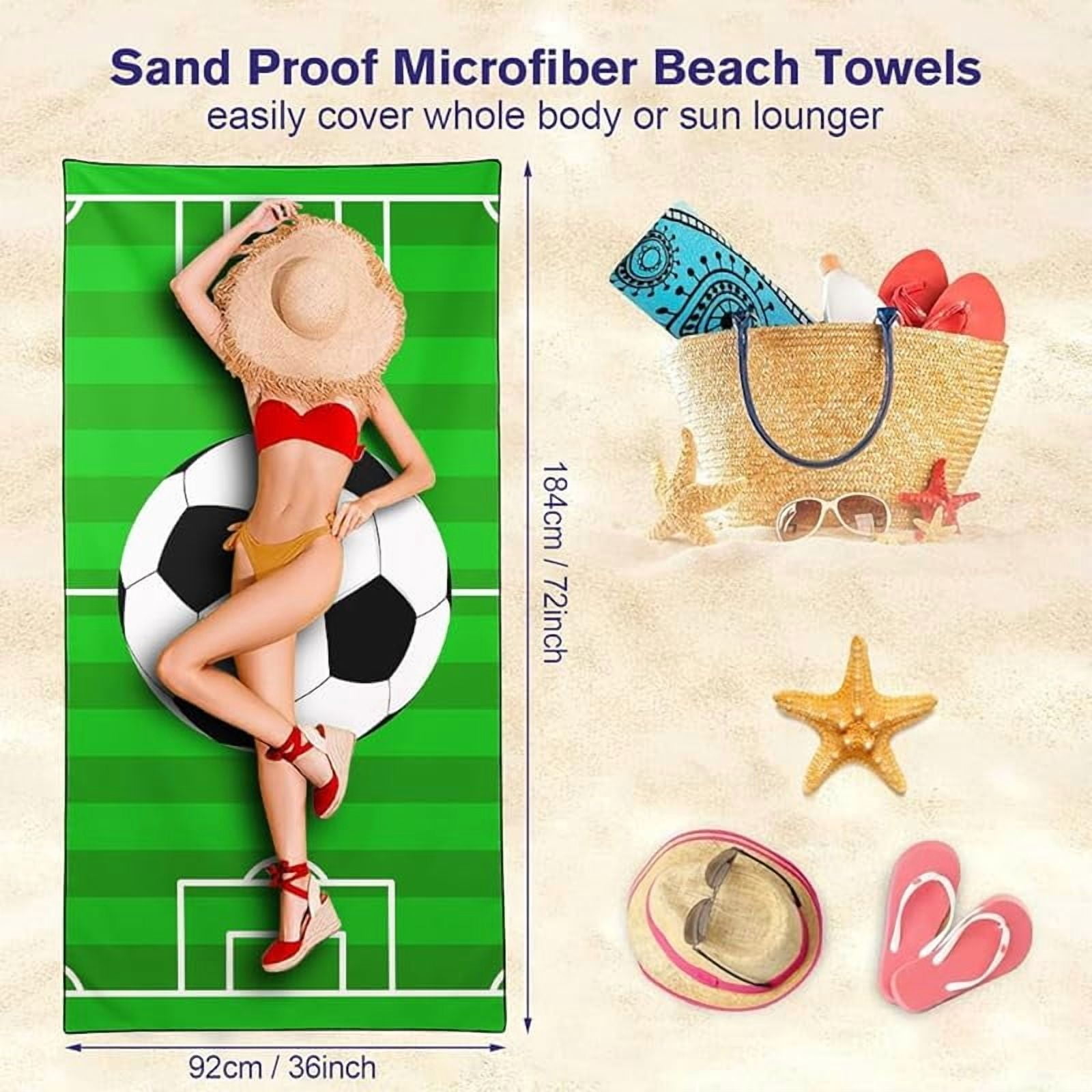 Football Field Beach Towel Oversized 71x36IN Quick Dry Sand-Free Soccer Field Towels for Swim Camping Travel