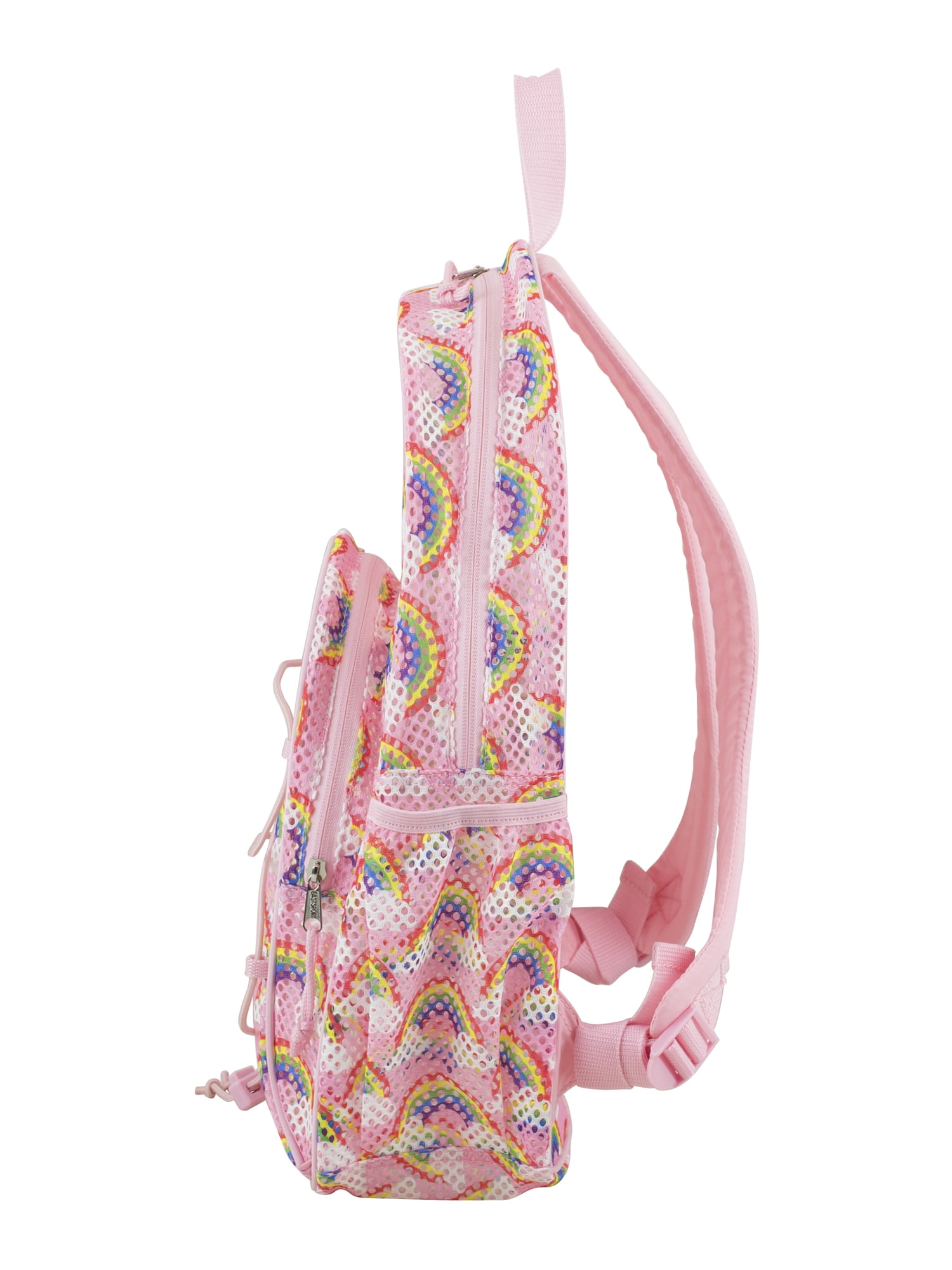 Eastsport Unisex Mesh Bungee Backpack with Padded Shoulder Straps, Rainbow Print