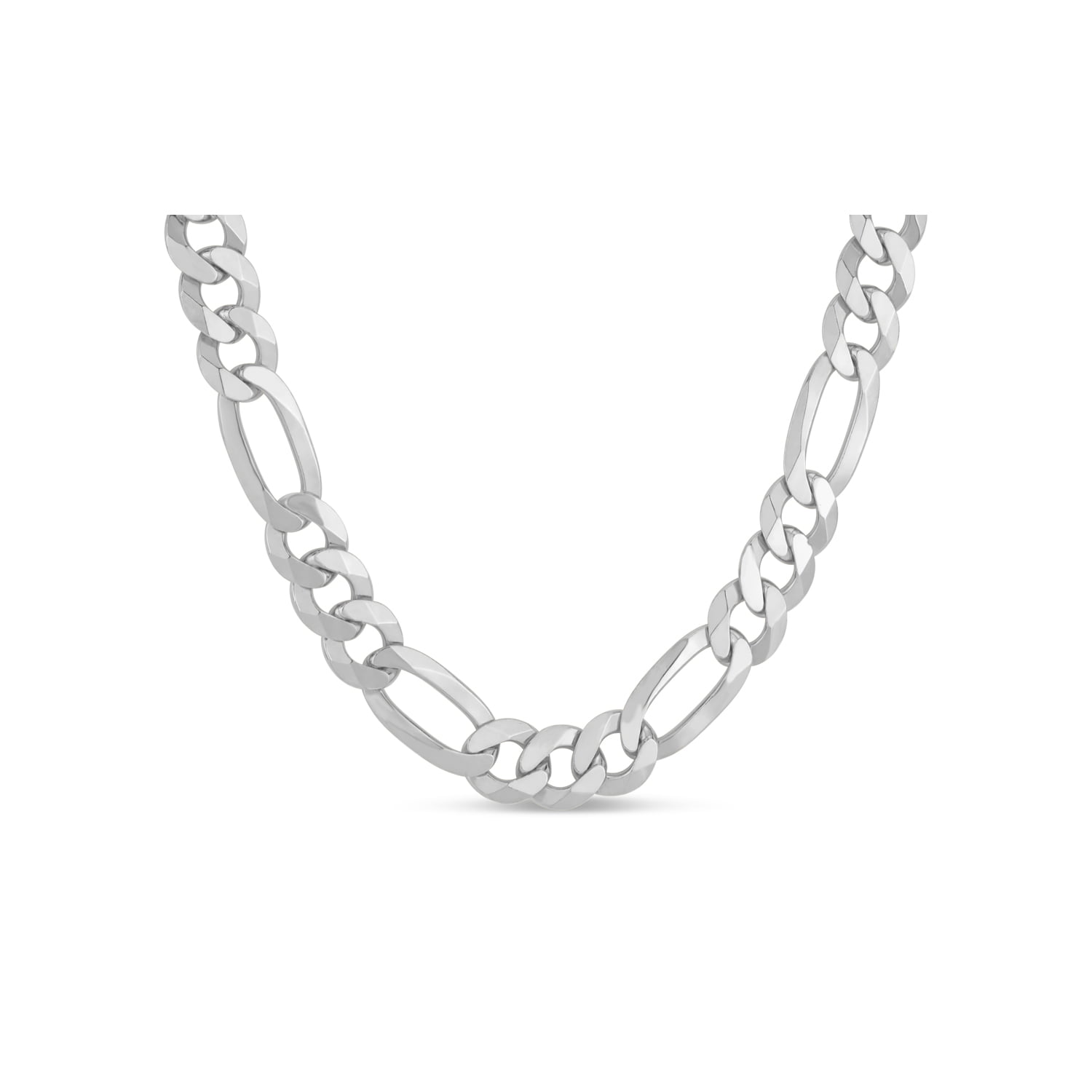 Mens chain figaro 1-2 fine mesh silver width & length choice