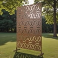 thumbnail image 2 of Tcbosik 76"H Metal Privacy Screen, Freestanding Outdoor Room Divider, Decorative Privacy Fence Panel for Patio, Garden, Balcony, Backyard, Landscape, Brown, 2 of 8