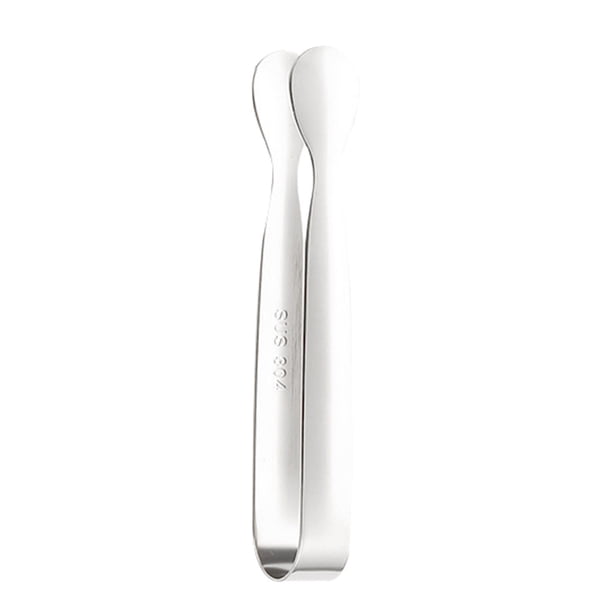 Gibobby 2 uds. Clip de grano de hielo de inoxidable 304 engrosado sin rebabas Clip de Clip de de azúcar alicates de hielo domésticos(Plata de plata)