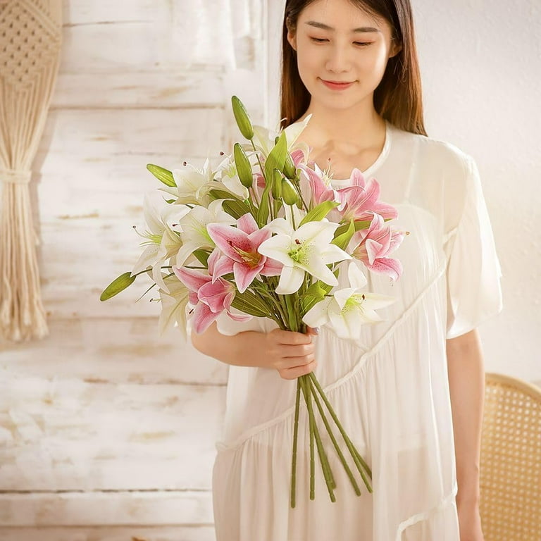 35 inches Artificial Tiger Lily Bouquet Lilies Flower for Home Table Party  Garden Shop Office Decoration Artificial Flower (Pink) - Walmart.com