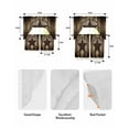 thumbnail image 6 of Western Star Retro Swag Valance and Tier Curtains 36'' Length Set, Vintage Brown Wood Barn Light Filtering Kitchen Curtains, Tier Curtain Valances for Bathroom/Living Room/Bedroom/Café, 6 of 6