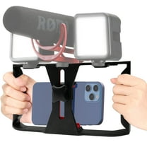 BYXAS Universal Smartphone Video Rig for Phone , Filmmaking Vlogging Rig Aluminium Alloy Phone Video Cage Grip with Cold Shoe Mount for Videomaker Videographer