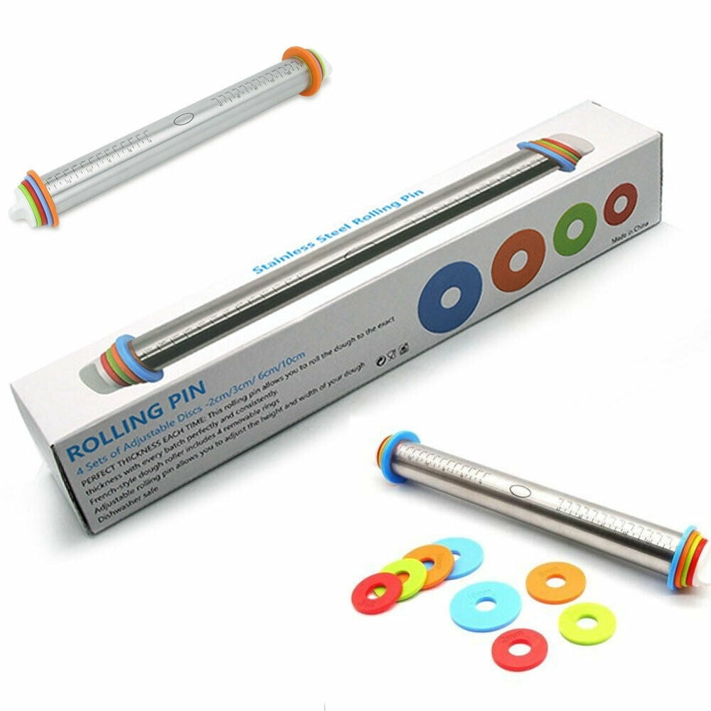 Rolling Pins Kitchen & Dining Bakeware Rolling Pin Spacers French with Mat Cookie Dough Roller