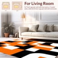 thumbnail image 2 of ODIKA 6'x9' Machine Washable Non-Slip Area Rug, Sport Inspired Basketball Energetic Geometric Print High Traffic Rug, Orange, 122488, 2 of 7