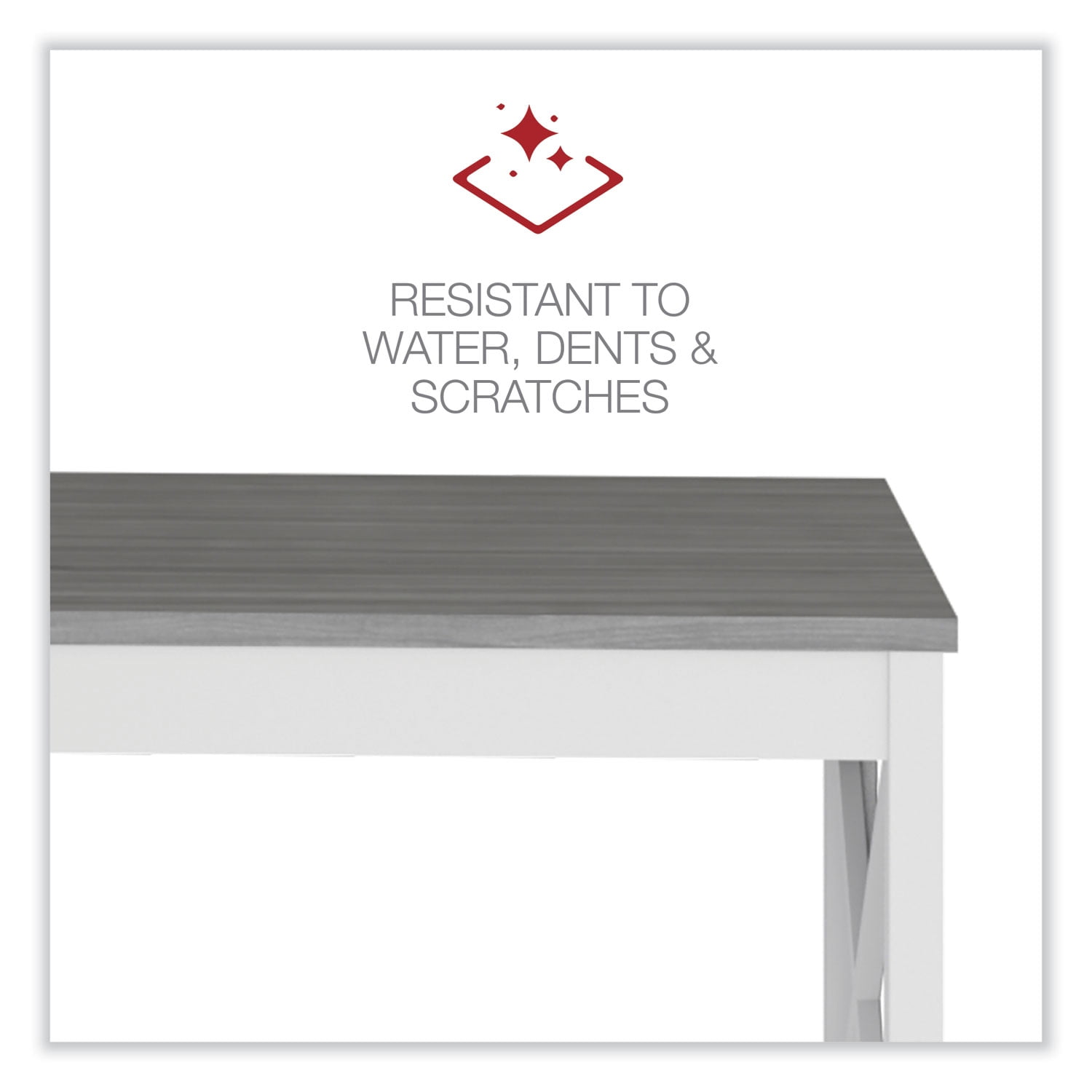 Workspace by Alera L-Shaped Farmhouse Desk, 58.27 x 58.27 x 29.53, Gray/White