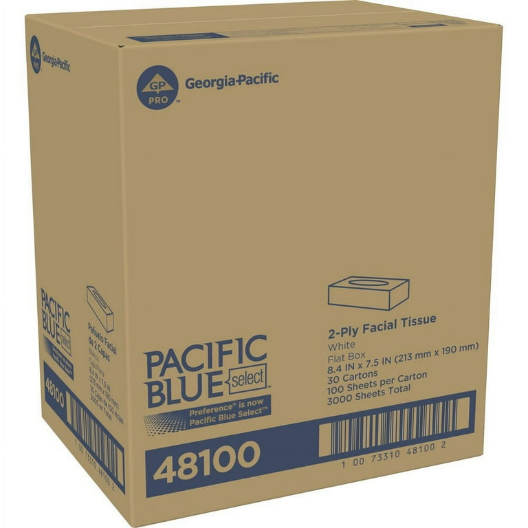Pacific Blue Select Facial Tissue by GP Pro - Flat Box - 2 Ply - 8.33 Pacific Blue Select Facial Tissue by GP Pro - Flat Box - 2 Ply - 8.33