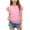 Pink, variant on Girls Ruffle Sleeve Tops Cute Summer Clothes Crew Neck Solid Color Casual Dressy Tee Blouses 3-14 Years (13-14 Years, White)