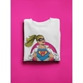 thumbnail image 3 of Women Power Superhero Sweatshirt Women -Image by Shutterstock, Female Small, 3 of 4