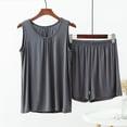 thumbnail image 2 of cfhntfmh Summer Cotton Modal Pajama Set for Women Plus Size Soft Lounge Shorts with Tank Top Sleeveless Sleepwear for Lounge, 2 of 4
