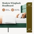 thumbnail image 5 of Amolife Full Size Platform Bed Frame with Velvet Upholstered Wingback Headboard, No Box Spring Needed, Green, 5 of 9