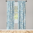 thumbnail image 3 of Ambesonne Nature Curtains, Dots Foliage Flowers Plot, Pair of 28"x63", Sea Blue and Pale Teal, 3 of 5