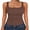 Brown, variant on Tank Top for Women Summer 2026 Double Lined Sleeveless Square Neck Basic Tight Workout Tees Shirts White X-Large