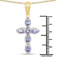 thumbnail image 3 of 14K Yellow Gold Plated 0.84 Carat Genuine Tanzanite .925 Streling Silver Pendant, 3 of 3