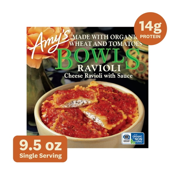 Amy's Frozen Meals, Ravioli Bowl, Microwave Meals, 9.5 oz