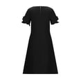 thumbnail image 6 of OGLCCG Girls Ruffle Sleeve Dresses Kids Summer Crewneck A Line Casual Mini Dress Solid Color Lightweight Beach Sundress with Pockets 5-15 Years, 6 of 7