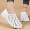thumbnail image 2 of Duqingm Shoes for Women Dressy Casual Women's Knitted Flat Shoes Lightweight Comfortable Women Footwear Slip on Casual Breathable Mesh Walking Shoes White,8.5, 2 of 7