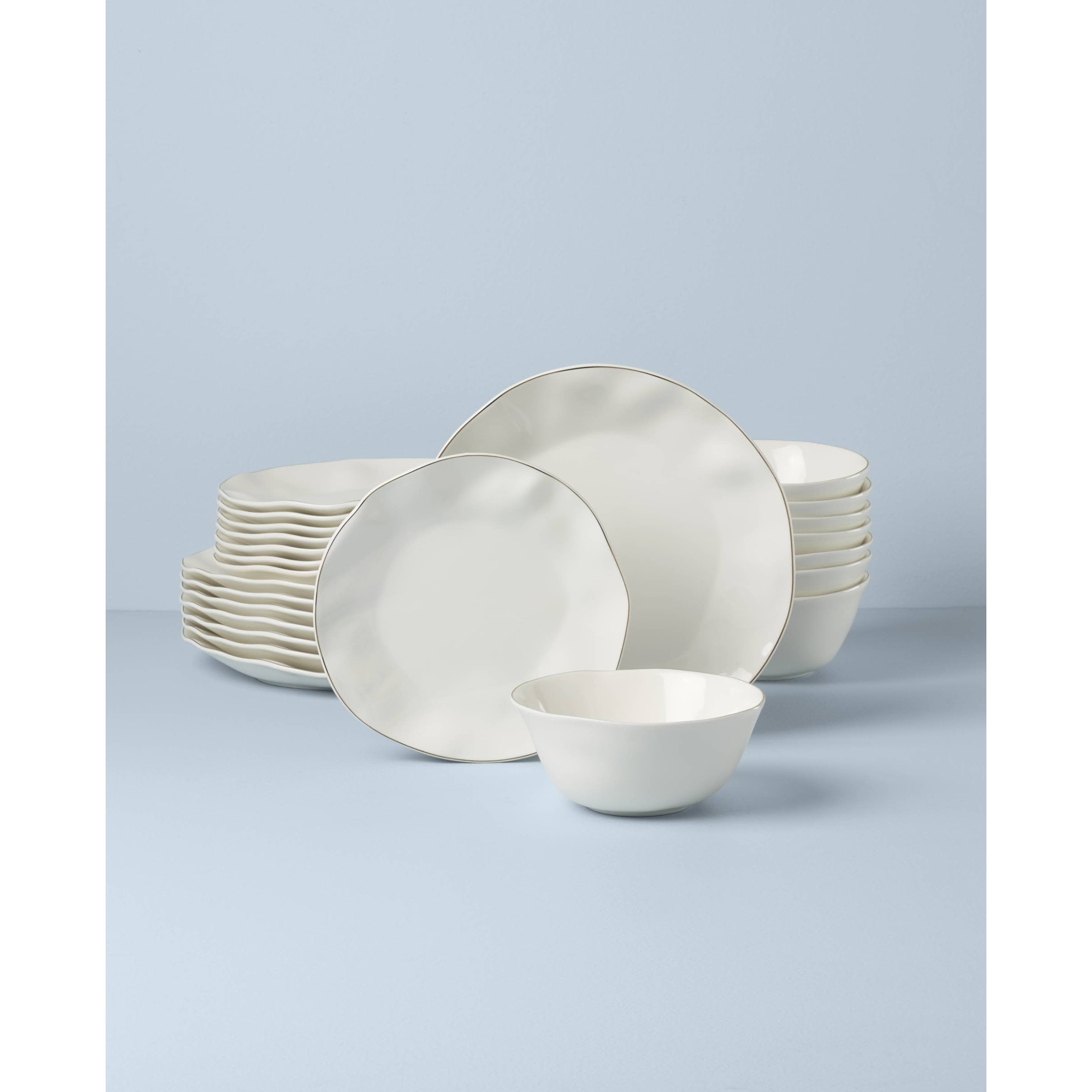 Blue Bay White 24-Piece Dinnerware Set - Walmart Business Supplies