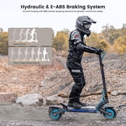 Adults Electric Scooter with 10''off-Road Tire, 2912W Peak Dual Motor, 40 MPH Top Speed, 71 Miles Max Range, 297 Lbs Max Load, IP54, Folding E-scooter with LED