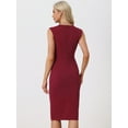 thumbnail image 3 of DARING DIVA Slim Fit Sleeveless Work Dress M Wine Red, 3 of 6