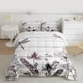 thumbnail image 2 of jejeloiu Retro Plant Flowers Queen Comforter Set,Old Wooden Planks Bedding Comforter Set For Men Women 3pcs, 2 of 8
