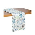 thumbnail image 2 of C&F Home Crescent Bay Quilted Reversible Rectangle Table Runner Nautical White Blue and Green Ocean Beach Rectangle Animals Coral Seaweed Reversible Stripes Table Runner Blue, 2 of 4